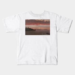 Schoodic Peninsula from Mount Desert at Sunrise by Frederic Edwin Church Kids T-Shirt